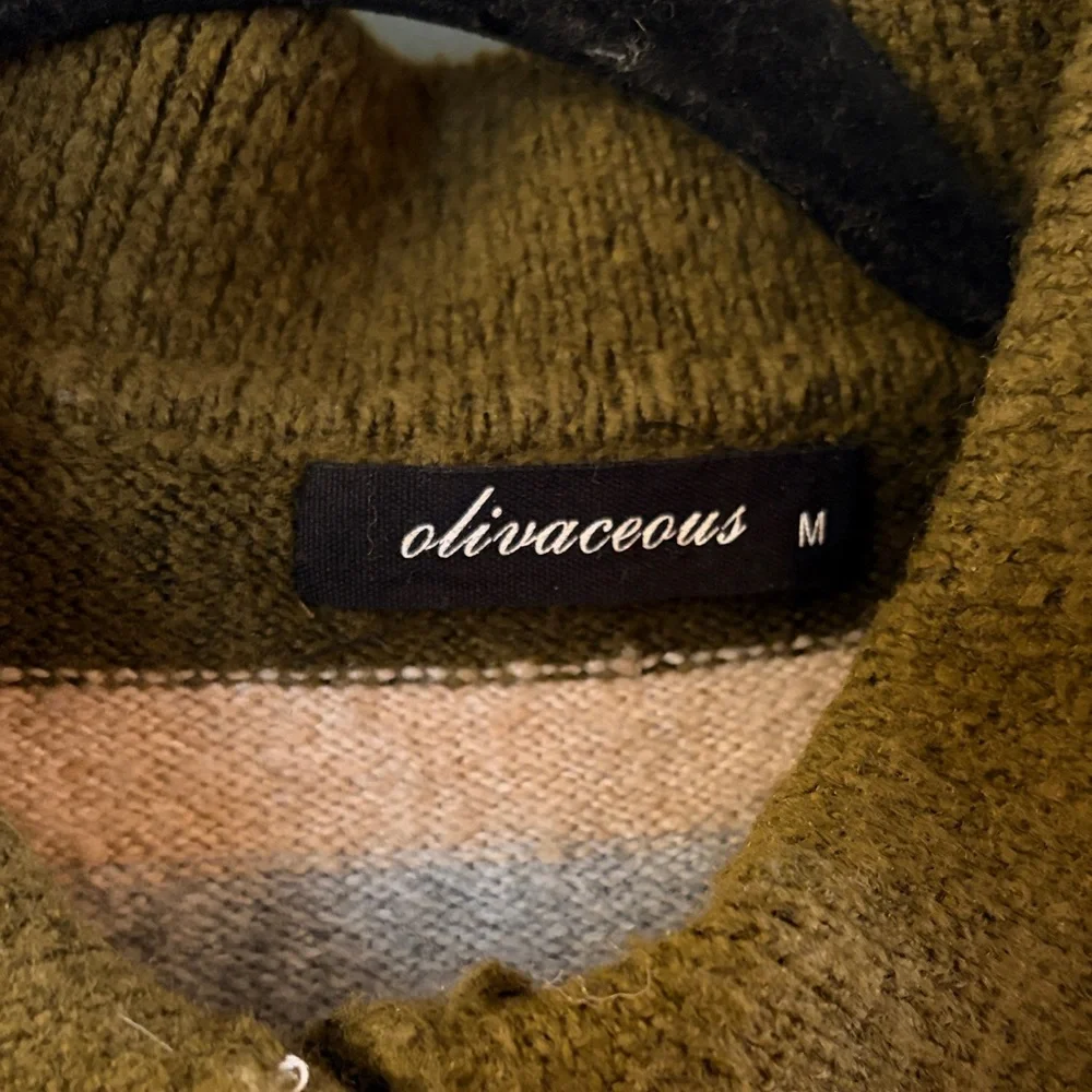 Olivaceous Olive and Blue Striped Sweater - Picture 2 of 3